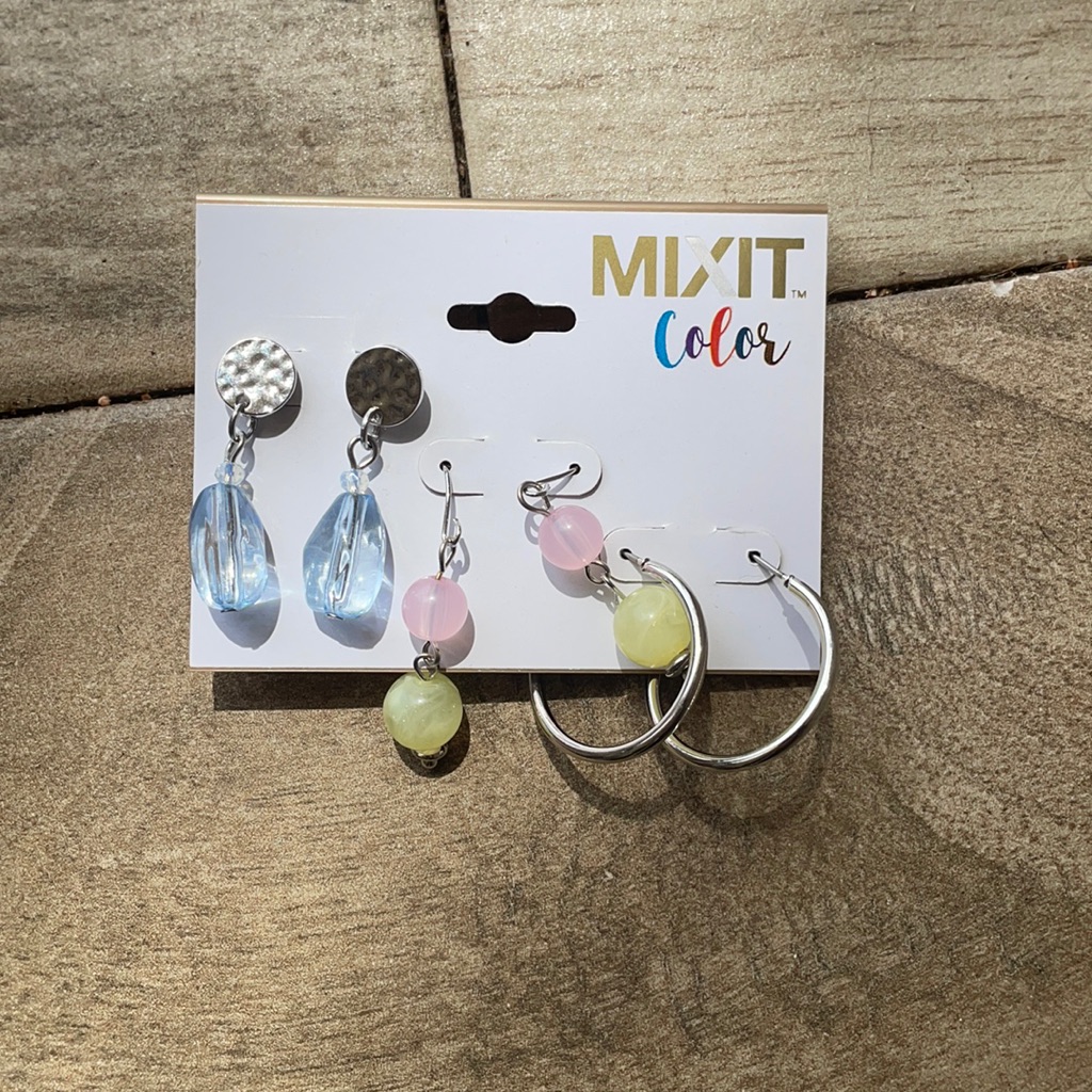 Final Sale Mix It Color Pastel Multi Earrings Set 11$